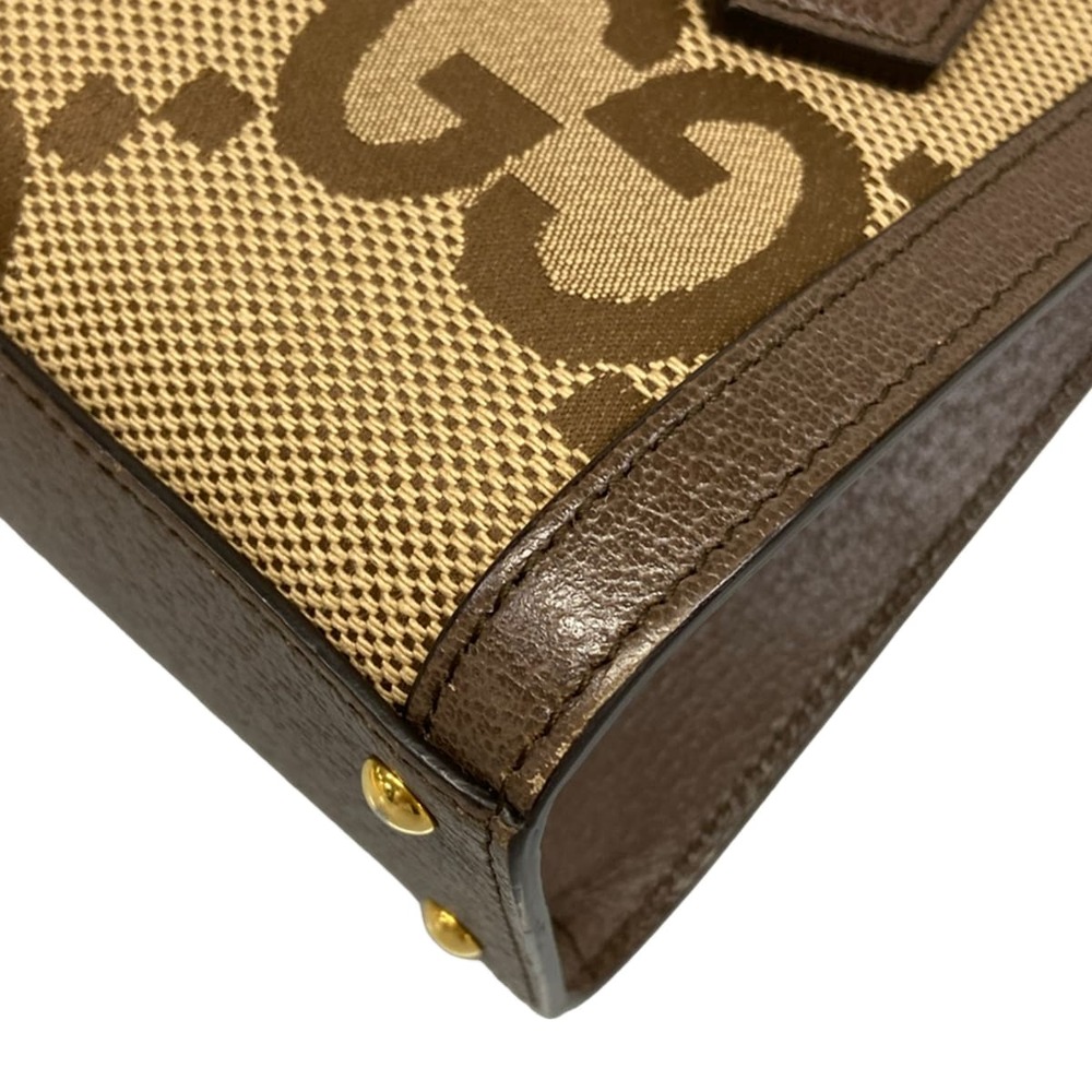 Gucci Diana Mini Tote Bag Tote Bag 655661 Dark Brown Beige Jacquard Leather - Picture 6 of 15